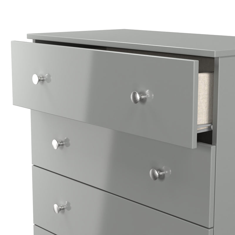 Yarmouth 5 Drawer Chest in Uniform Grey & Dusk Grey - Ready Assembled