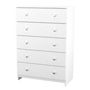 Yarmouth 5 Drawer Chest in White & White Matt - Ready Assembled