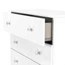 Yarmouth 5 Drawer Chest in White & White Matt - Ready Assembled