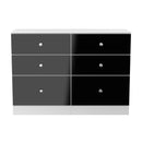 Yarmouth 6 Drawer Midi Chest in Black & White Matt - Ready Assembled