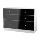 Yarmouth 6 Drawer Midi Chest in Black & White Matt - Ready Assembled