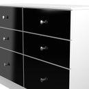 Yarmouth 6 Drawer Midi Chest in Black & White Matt - Ready Assembled