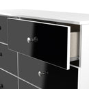 Yarmouth 6 Drawer Midi Chest in Black & White Matt - Ready Assembled