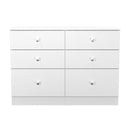 Yarmouth 6 Drawer Midi Chest in White & White Matt - Ready Assembled
