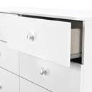 Yarmouth 6 Drawer Midi Chest in White & White Matt - Ready Assembled