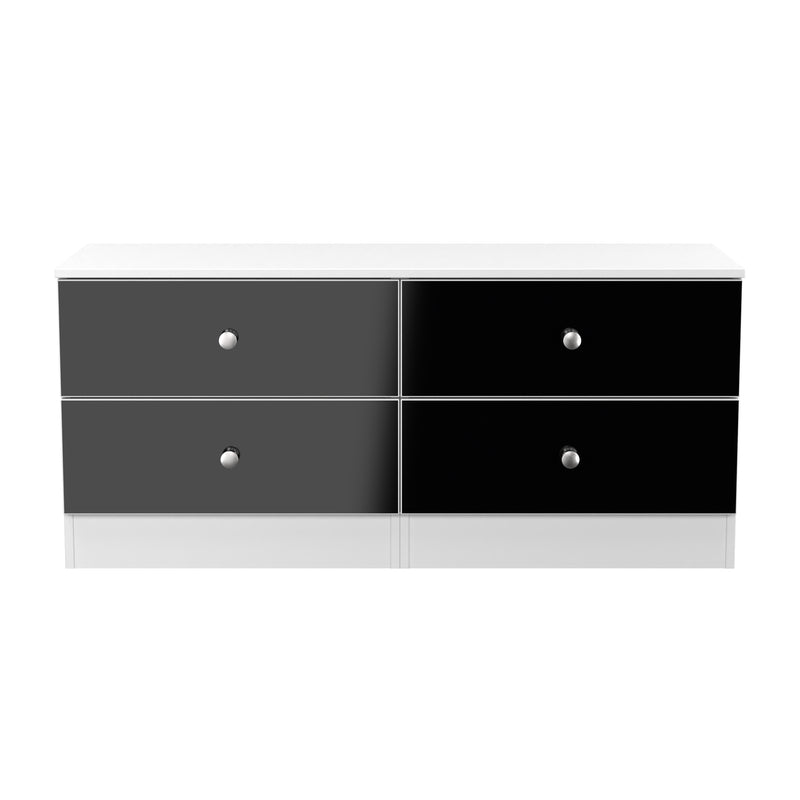 Yarmouth 4 Drawer Bed Box in Black & White Matt - Ready Assembled