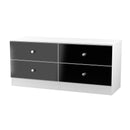 Yarmouth 4 Drawer Bed Box in Black & White Matt - Ready Assembled