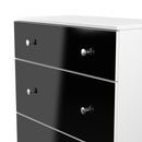 Yarmouth 3 Drawer Deep Chest in Black & White Matt - Ready Assembled