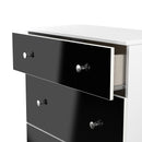 Yarmouth 3 Drawer Deep Chest in Black & White Matt - Ready Assembled