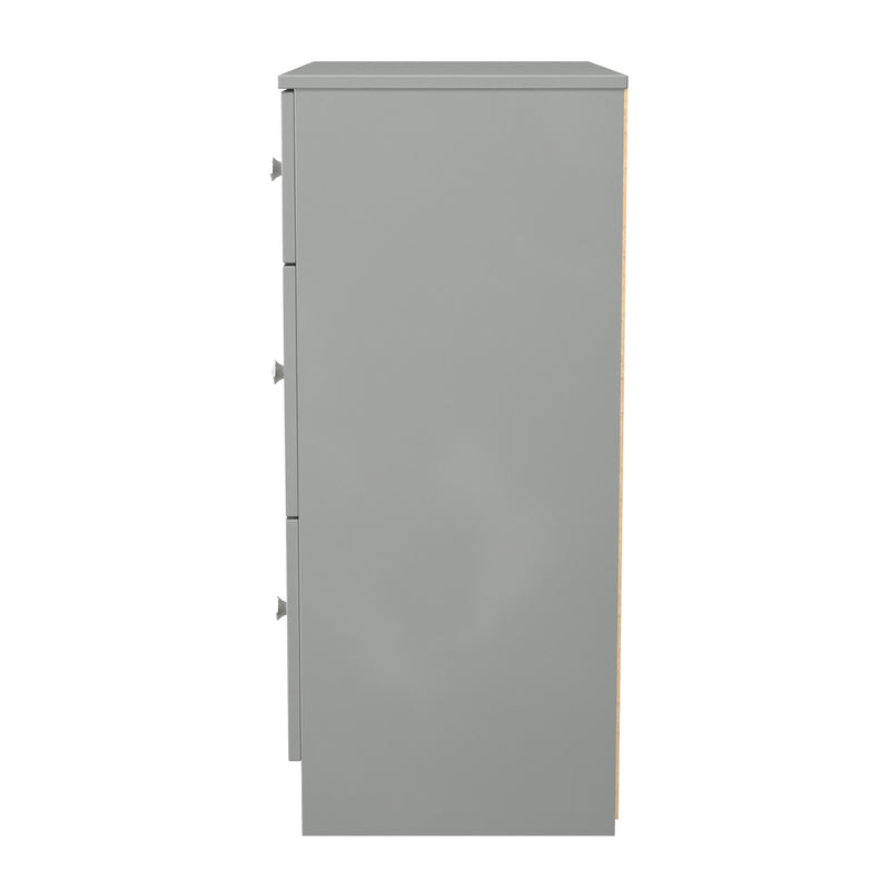 Yarmouth 3 Drawer Deep Chest in Uniform Grey & Dusk Grey - Ready Assembled