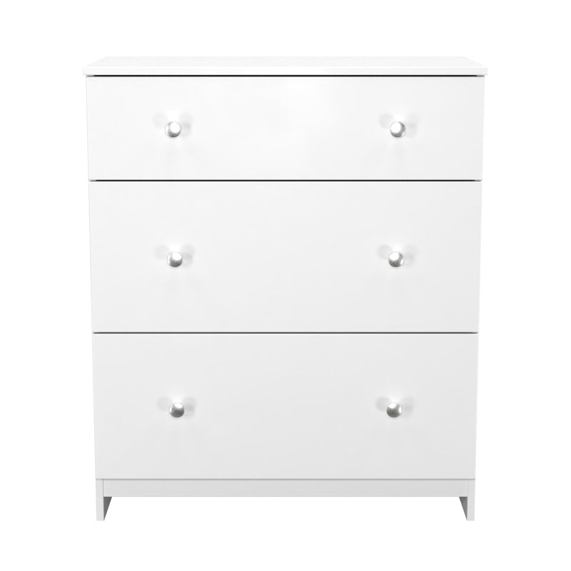 Yarmouth 3 Drawer Deep Chest in White & White Matt - Ready Assembled