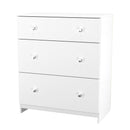 Yarmouth 3 Drawer Deep Chest in White & White Matt - Ready Assembled