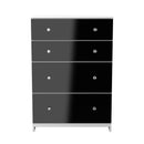 Yarmouth 4 Drawer Deep Chest in Black & White Matt - Ready Assembled