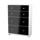 Yarmouth 4 Drawer Deep Chest in Black & White Matt - Ready Assembled