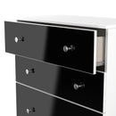 Yarmouth 4 Drawer Deep Chest in Black & White Matt - Ready Assembled