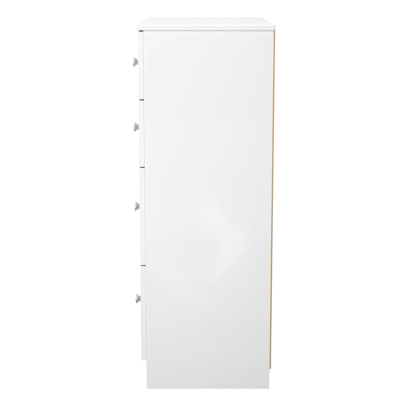 Yarmouth 4 Drawer Deep Chest in White & White Matt - Ready Assembled
