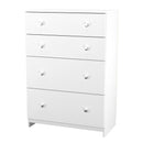 Yarmouth 4 Drawer Deep Chest in White & White Matt - Ready Assembled