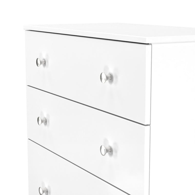 Yarmouth 4 Drawer Deep Chest in White & White Matt - Ready Assembled