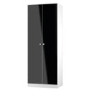 Yarmouth Tall Plain Wardrobe in Black & White Matt - Ready Assembled
