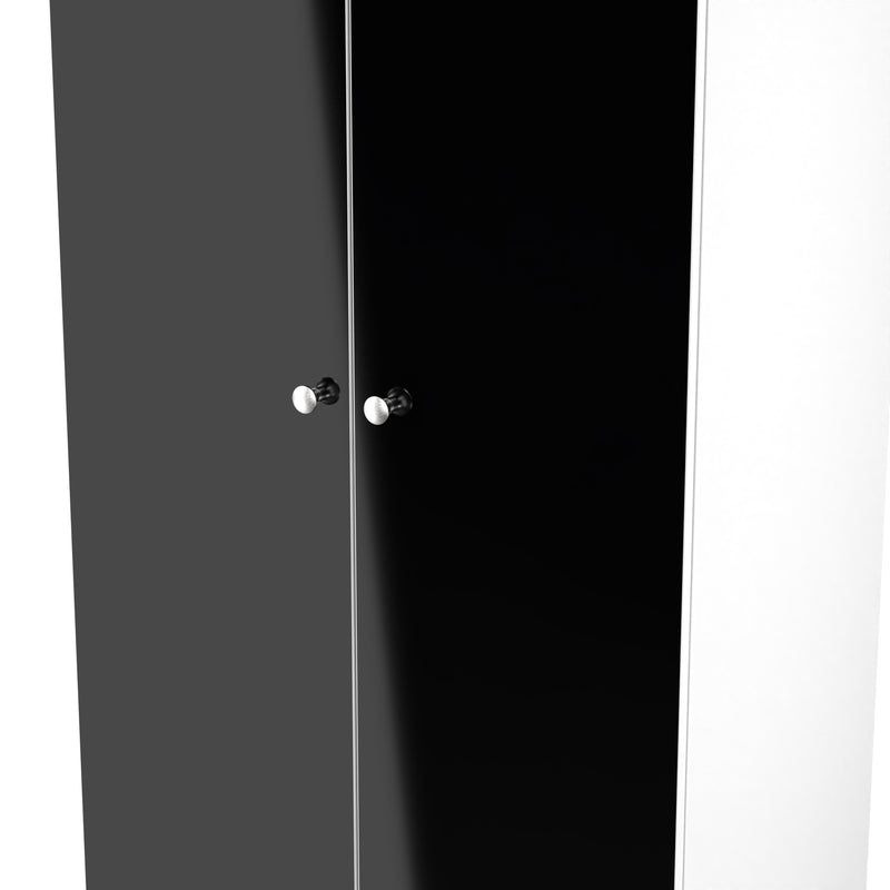 Yarmouth Tall Plain Wardrobe in Black & White Matt - Ready Assembled