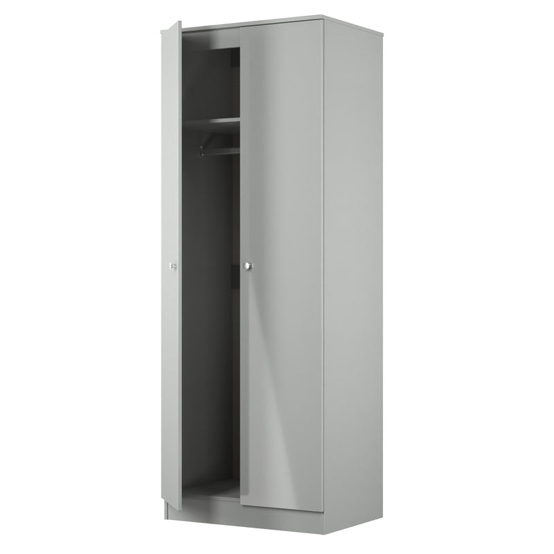 Yarmouth Tall Plain Wardrobe in Uniform Grey & Dusk Grey - Ready Assembled