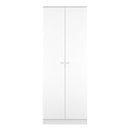 Yarmouth Tall Plain Wardrobe in White & White Matt - Ready Assembled