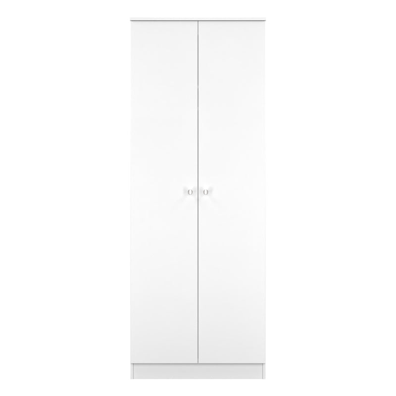 Yarmouth Tall Plain Wardrobe in White & White Matt - Ready Assembled