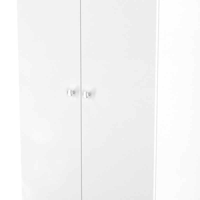 Yarmouth Tall Plain Wardrobe in White & White Matt - Ready Assembled