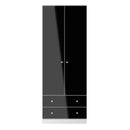 Yarmouth Tall 2 Drawer Wardrobe in Black & White Matt - Ready Assembled