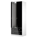 Yarmouth Tall 2 Drawer Wardrobe in Black & White Matt - Ready Assembled