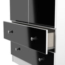 Yarmouth Tall 2 Drawer Wardrobe in Black & White Matt - Ready Assembled