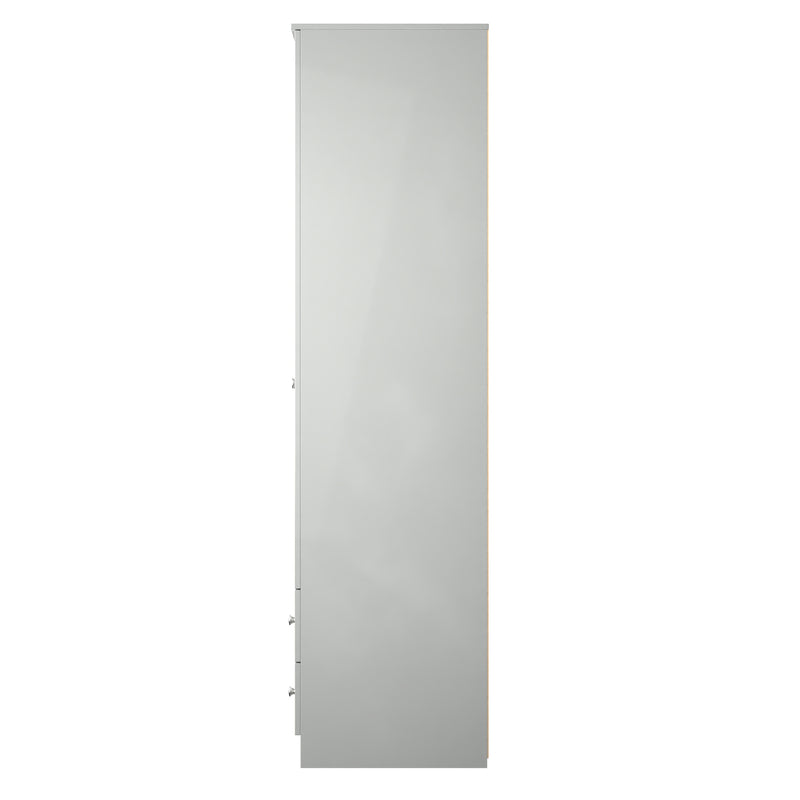 Yarmouth Tall 2 Drawer Wardrobe in Uniform Grey & Dusk Grey - Ready Assembled