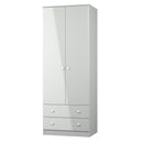 Yarmouth Tall 2 Drawer Wardrobe in Uniform Grey & Dusk Grey - Ready Assembled