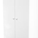Yarmouth Tall 2 Drawer Wardrobe in White & White Matt - Ready Assembled