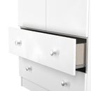 Yarmouth Tall 2 Drawer Wardrobe in White & White Matt - Ready Assembled