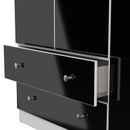 Yarmouth Tall Triple 2 Drawer Wardrobe in Black & White Matt - Ready Assembled