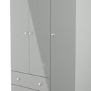 Yarmouth Tall Triple 2 Drawer Wardrobe in Uniform Grey & Dusk Grey - Ready Assembled