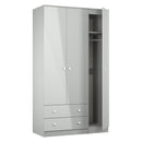 Yarmouth Tall Triple 2 Drawer Wardrobe in Uniform Grey & Dusk Grey - Ready Assembled