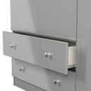 Yarmouth Tall Triple 2 Drawer Wardrobe in Uniform Grey & Dusk Grey - Ready Assembled