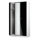 Yarmouth Tall Triple Mirrored Wardrobe in Black & White Matt - Ready Assembled