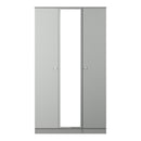 Yarmouth Tall Triple Mirrored Wardrobe in Uniform Grey & Dusk Grey - Ready Assembled