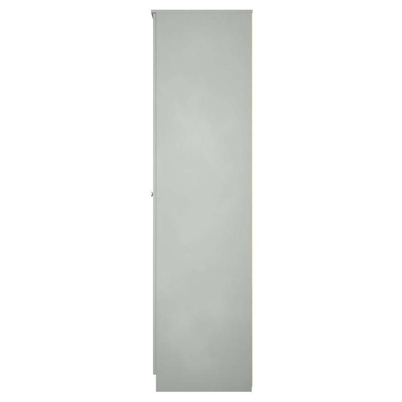 Yarmouth Tall Triple Mirrored Wardrobe in Uniform Grey & Dusk Grey - Ready Assembled