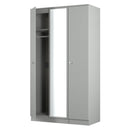 Yarmouth Tall Triple Mirrored Wardrobe in Uniform Grey & Dusk Grey - Ready Assembled