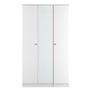 Yarmouth Tall Triple Mirrored Wardrobe in White & White Matt - Ready Assembled