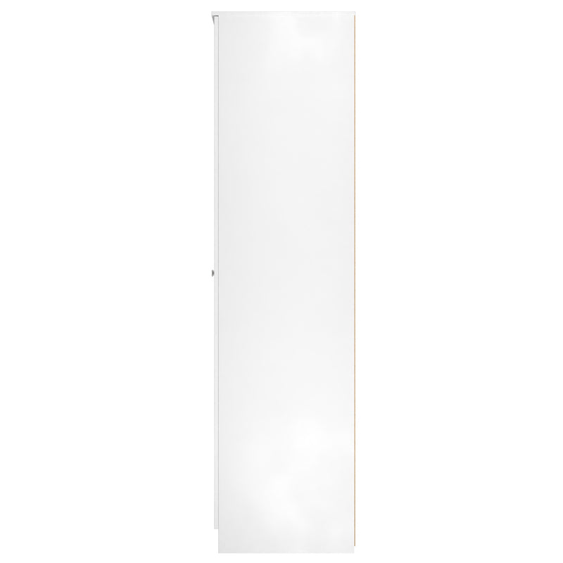 Yarmouth Tall Triple Mirrored Wardrobe in White & White Matt - Ready Assembled
