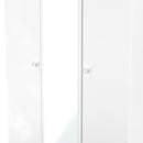 Yarmouth Tall Triple Mirrored Wardrobe in White & White Matt - Ready Assembled