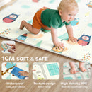 AIYAPLAY Baby Play Mat Double-Sided, Kids Floor Mat, Car Track And Owl Theme