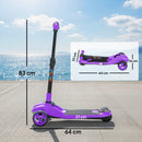 AIYAPLAY Electric Scooter For Kids, 3 Wheel Foldable Kids Scooter, Purple
