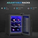 HOMCOM Mini Beer And Wine Fridge, 6 Bottle, With Glass Door, Touch Screen