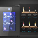HOMCOM Mini Beer And Wine Fridge, 6 Bottle, With Glass Door, Touch Screen